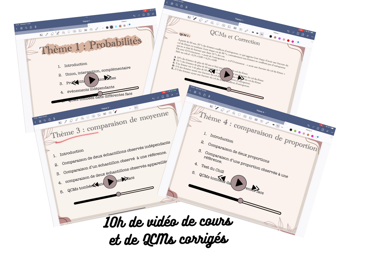 Les maths de la première année de médecine en vidéo
